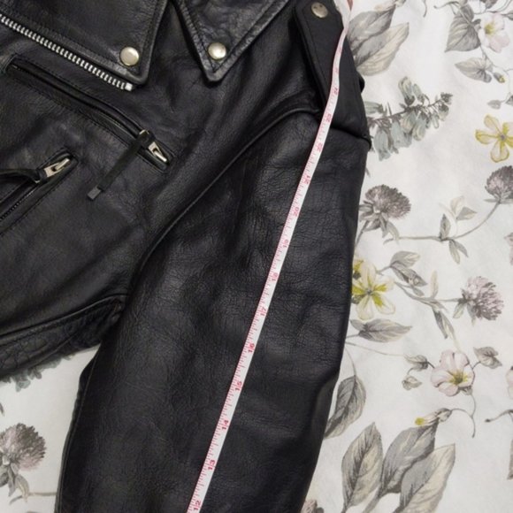 First Rockstar Black Leather Motorcycle Jacket - Picture 7 of 8